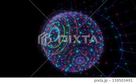 光る球体とネットワーク 光る球体とネットワーク 139503491