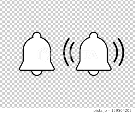 Bell icon, simple line drawing, vector illustration for alarm and notification. Bell icon, simple line drawing, vector illustration for alarm and notification. 139504205