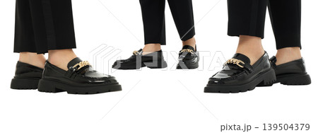Black shoes for women shown from different sides, isolated, PNG Black shoes for women shown from different sides, isolated, PNG 139504379