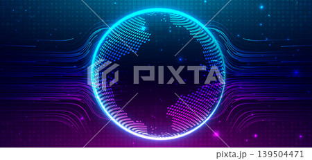 Global connection network on dark blue background. Global connection network on dark blue background. 139504471