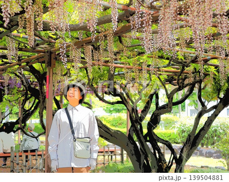 藤の花を見上げる女性（afr20260426145459) 139504881