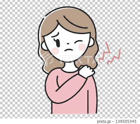 A woman suffering from stiff shoulders 139505345