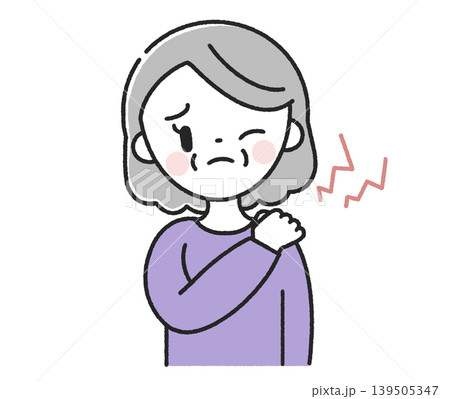肩こりに悩むシニア女性 139505347