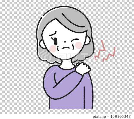 肩こりに悩むシニア女性 139505347