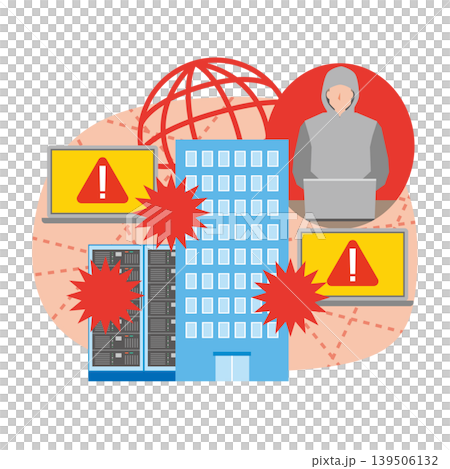 サイバー攻撃のイメージイラスト サイバー攻撃のイメージイラスト 139506132