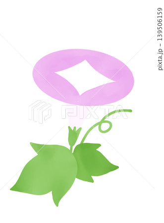 水彩の薄紫の朝顔のイラスト 139506159