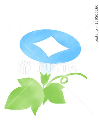 水彩の水色の朝顔のイラスト 水彩の水色の朝顔のイラスト 139506160