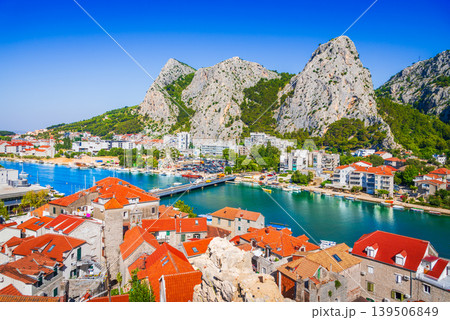 Omis, Croatia. Dalmatia Coast panorama at Adriatic Sea 139506849