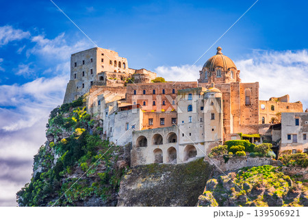 Ischia, Italy. Ponte Aragonese and Chiesa dell Immacolata, Phlegraean Islands. Ischia, Italy. Ponte Aragonese and Chiesa dell Immacolata, Phlegraean Islands. 139506921