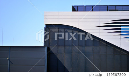 Empty new constructed automobile dealership. The building contains a sales room, offices, service and parts warehouse.  139507200
