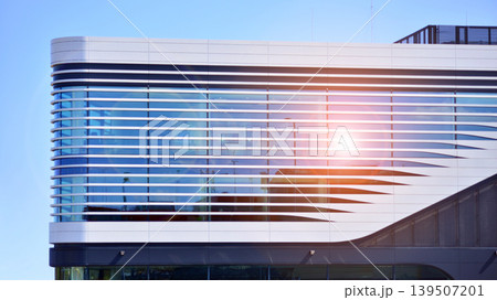 Empty new constructed automobile dealership. The building contains a sales room, offices, service and parts warehouse.  139507201