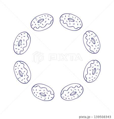 Sweet donut wreath blue outline wreath 139508343