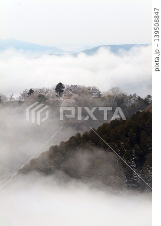 冬の雲海と備中松山城(天空の山城)25662 冬の雲海と備中松山城(天空の山城)25662 139508847