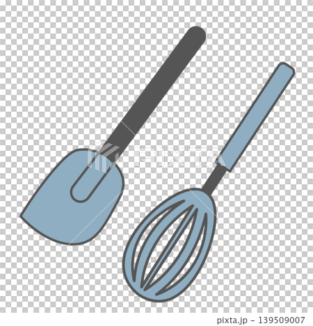 Baking tool set: whisk and rubber spatula (transparent background illustration) Baking tool set: whisk and rubber spatula (transparent background illustration) 139509007