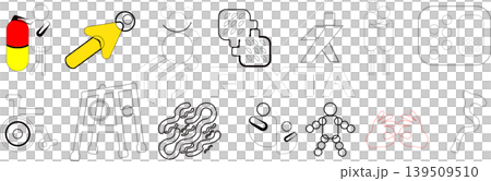 Healthcare line icons with disability symbols Healthcare line icons with disability symbols 139509510