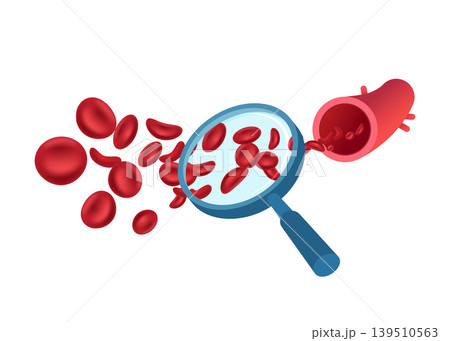 Red Blood Cells Flowing Through Artery stock illustration. Red Blood Cells Flowing Through Artery stock illustration. 139510563