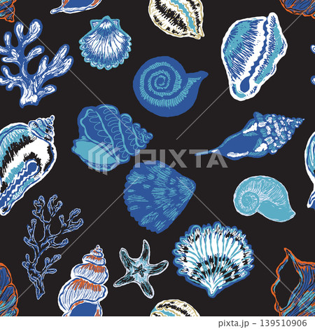 seamless pattern with sea shells seamless pattern with sea shells 139510906