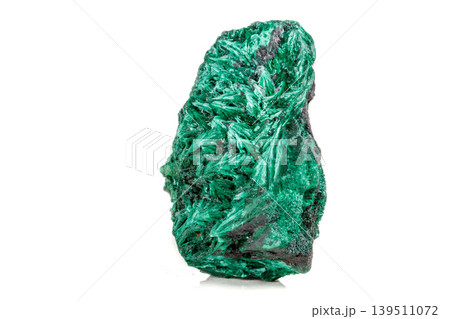 Macro mineral stone plisoviy, plush, satin malachite on a white background Macro mineral stone plisoviy, plush, satin malachite on a white background 139511072