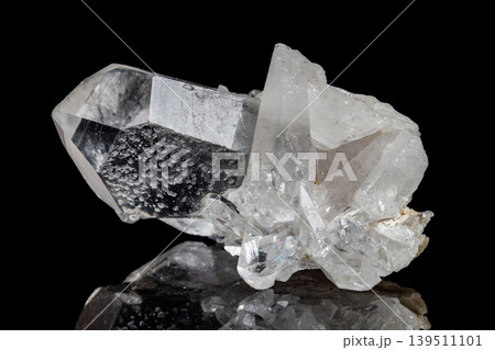 Macro mineral stone rhinestone on a black background 139511101
