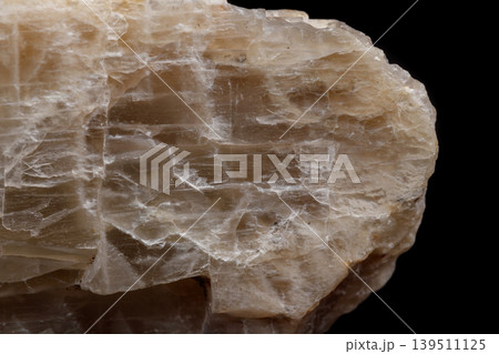 Macro mineral stone Moonstone a black background 139511125