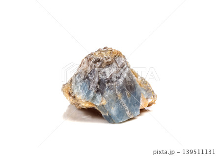 Macro mineral stone Corundum in rock a white background 139511131