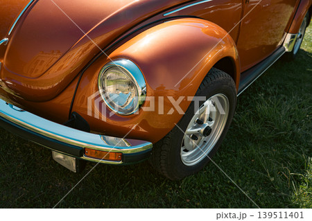 Berlin, Germany - May 2, 2026. Volkswagen Beetle detail at Oldtimer Open Air 139511401