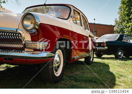 Berlin, Germany - May 2, 2026. GAZ Volga at Oldtimer Open Air 139511454