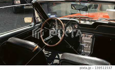 Berlin, Germany - May 2, 2026. Classic convertible interior Berlin, Germany - May 2, 2026. Classic convertible interior 139511537