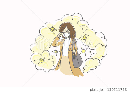 花粉に悩む女性 花粉に悩む女性 139511738