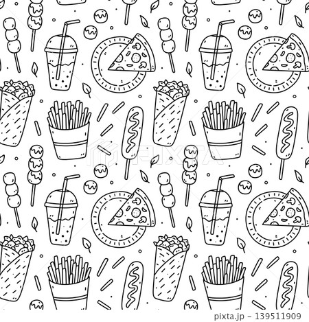Seamless pattern with street food Seamless pattern with street food 139511909