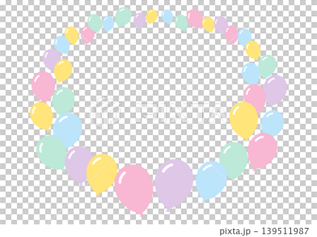 Pastel-colored balloon celebratory frame 139511987