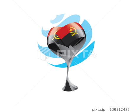 Floral emblem of the Angolan flag in the form of a heart Floral emblem of the Angolan flag in the form of a heart 139512485