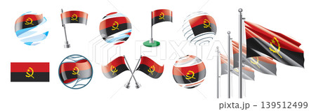 A set of vector Angolan flags of different designs 139512499