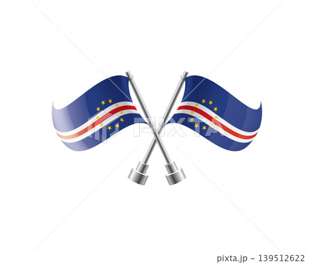 Scalable illustration capturing prideful display of Cape Verde national banners Scalable illustration capturing prideful display of Cape Verde national banners 139512622