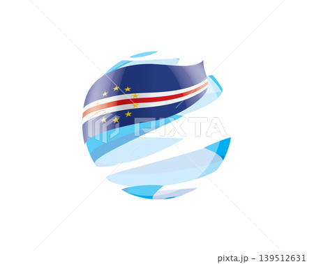Flat of patriotic globe featuring waving Cape Verde flag design Flat of patriotic globe featuring waving Cape Verde flag design 139512631