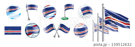 A set of vector Cape Verde flags of different designs 139512632