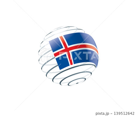 Icelandic flag on an abstract globe Icelandic flag on an abstract globe 139512642