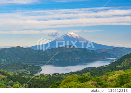 （神奈川県）新緑の箱根から富士山を望む 139512818