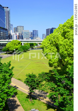大阪　中之島公園の芝生広場 139512865