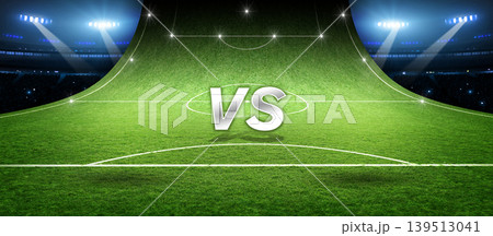 Illuminated Stadium, Night time Sports Event and 3d rendering 139513041
