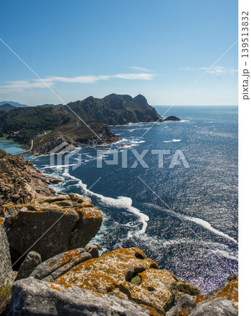 beautiful landscape with mountains on the sea 139513832