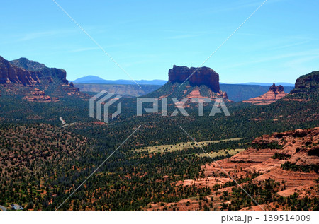 Aerial View Red Rock Country surrounding Sedona Arizona 139514009