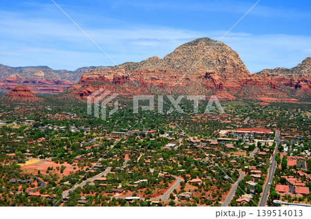 Aerial View Red Rock Country surrounding Sedona Arizona Aerial View Red Rock Country surrounding Sedona Arizona 139514013