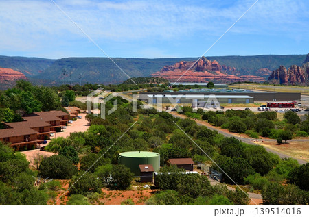 Aerial View Red Rock Country surrounding Sedona Arizona 139514016