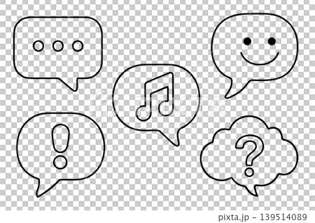 Simple speech bubble line icon set Simple speech bubble line icon set 139514089