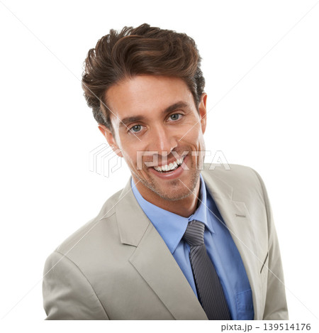 Professional man in studio, face and happy entrepreneur in corporate portrait. isolated on white background. Smile, confidence and expert, young business owner or entrepreneurship with pride Professional man in studio, face and happy entrepreneur in corporate portrait. isolated on white background. Smile, confidence and expert, young business owner or entrepreneurship with pride 139514176