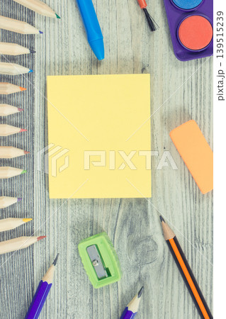 School supplies and stationery accessories using for development of creativity and kids motor skills School supplies and stationery accessories using for development of creativity and kids motor skills 139515239