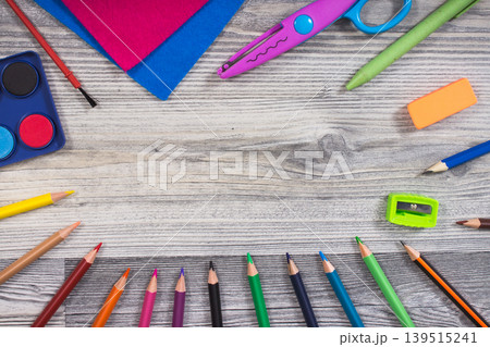 Stationery accessories for learning at school or preschool 139515241