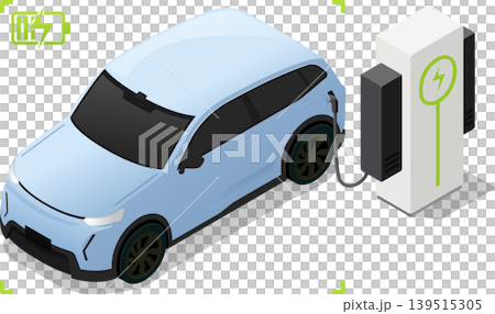 Electric vehicle charging battery with charging icon stock illustration Electric vehicle charging battery with charging icon stock illustration 139515305