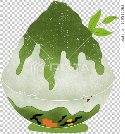 matcha bingsu with green tea leaf matcha bingsu with green tea leaf 139515362
